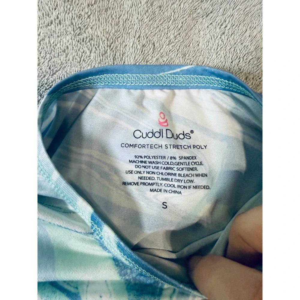 Cuddl Duds Comfortech Stretch Long Sleeve Crew &‎ Pant Set Layering Small Kids